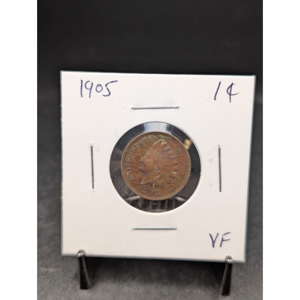 1905 Indian Head Penny Cent Very Fine VF Bronze US Coin Collectible